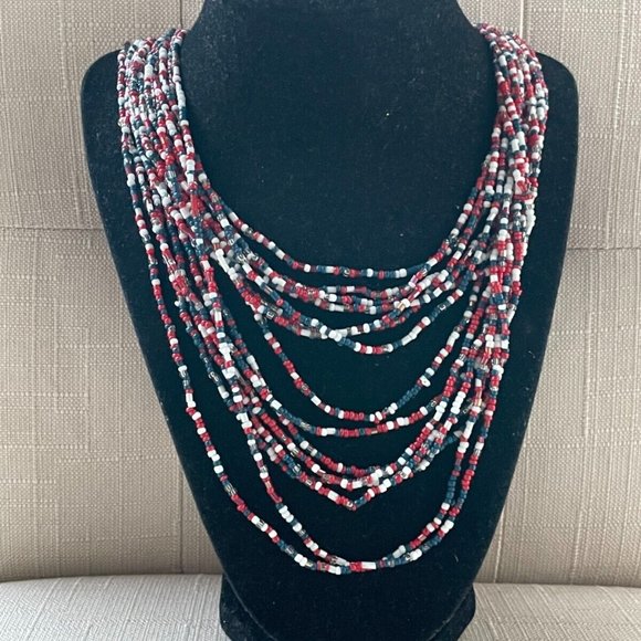 Jewelry - Women Necklace Multi Color Beads Multu Layer Statement Jewelry Necklace